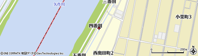 愛知県西尾市西奥田町（四番割）周辺の地図