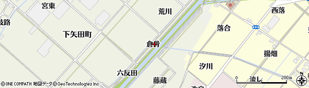 愛知県西尾市下矢田町（倉骨）周辺の地図