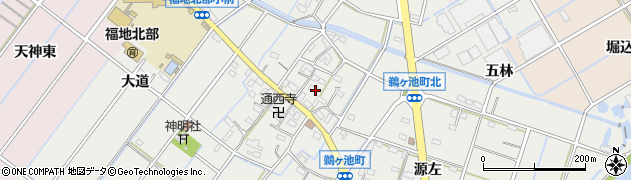 愛知県西尾市鵜ケ池町（中屋敷）周辺の地図