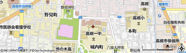 大阪府高槻市城内町周辺の地図