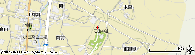 愛知県蒲郡市清田町（西観嶽）周辺の地図