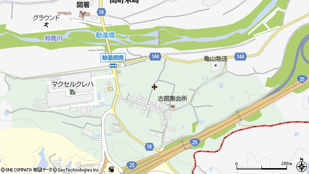 〒519-1113 三重県亀山市関町古厩の地図