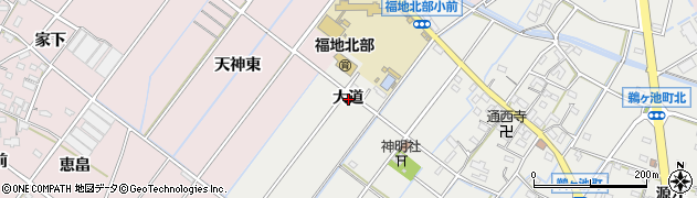 愛知県西尾市鵜ケ池町大道周辺の地図
