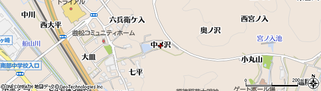 愛知県幸田町（額田郡）深溝（中ノ沢）周辺の地図