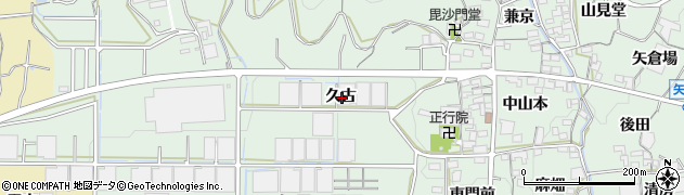 愛知県蒲郡市神ノ郷町久古周辺の地図