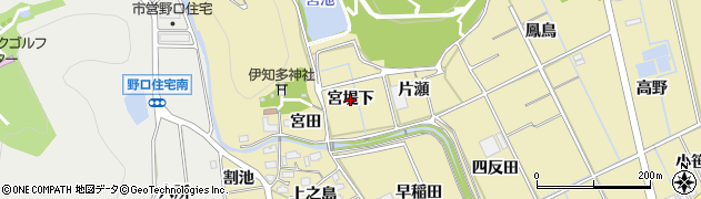 愛知県豊川市市田町（宮堤下）周辺の地図