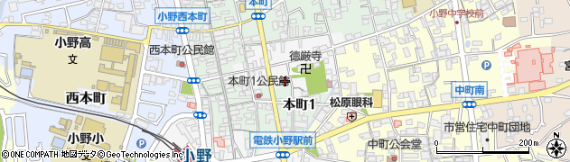 兵庫県小野市東本町408周辺の地図