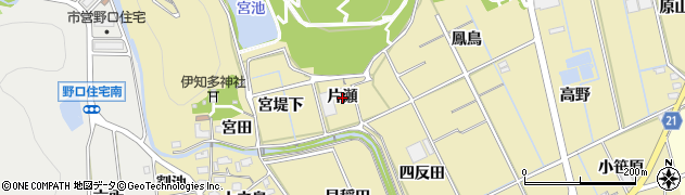 愛知県豊川市市田町（片瀬）周辺の地図