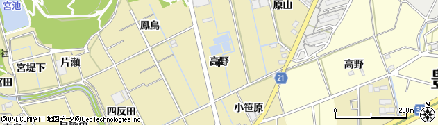 愛知県豊川市市田町（高野）周辺の地図