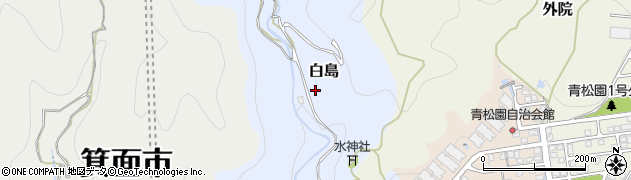 大阪府箕面市白島周辺の地図