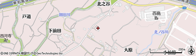 愛知県豊橋市石巻西川町（北之谷）周辺の地図
