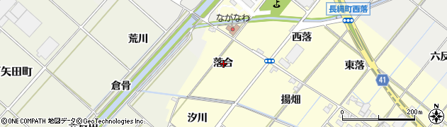 愛知県西尾市長縄町落合周辺の地図