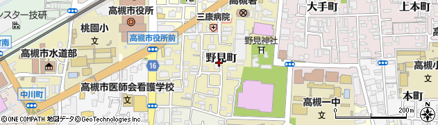 大阪府高槻市野見町周辺の地図