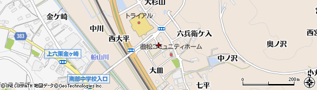 愛知県幸田町（額田郡）深溝（小皿）周辺の地図