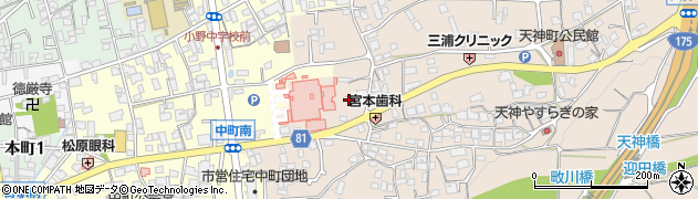 兵庫県小野市天神町1004周辺の地図