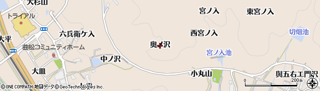 愛知県幸田町（額田郡）深溝（奥ノ沢）周辺の地図