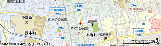 兵庫県小野市東本町382周辺の地図