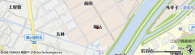 愛知県西尾市宅野島町（堀込）周辺の地図