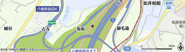 京都府八幡市美濃山荒坂周辺の地図