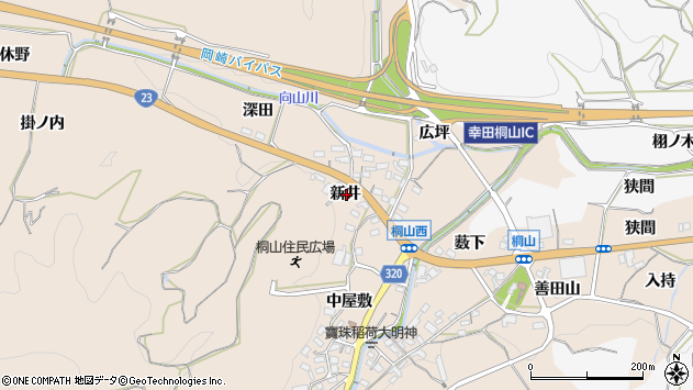 〒444-0126 愛知県額田郡幸田町桐山の地図