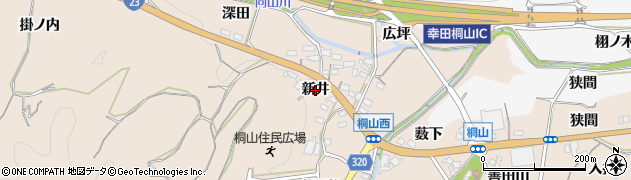 愛知県幸田町（額田郡）桐山（新井）周辺の地図
