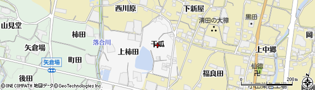 愛知県蒲郡市水竹町（干瓜）周辺の地図