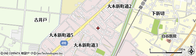 愛知県豊川市大木新町通周辺の地図