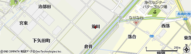 愛知県西尾市下矢田町（荒川）周辺の地図
