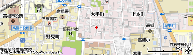 大阪府高槻市大手町周辺の地図
