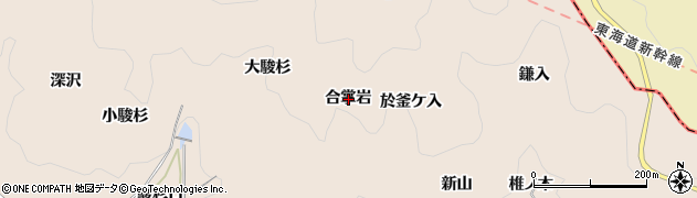 愛知県額田郡幸田町深溝合掌岩周辺の地図