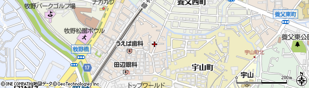 大阪府枚方市牧野下島町周辺の地図