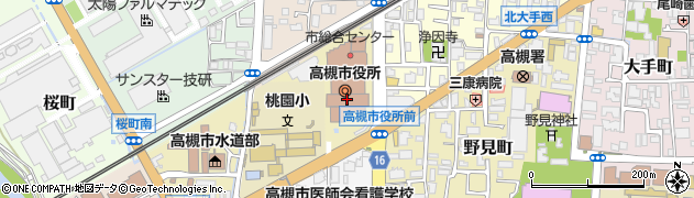 高槻市役所総合戦略部　情報戦略室周辺の地図