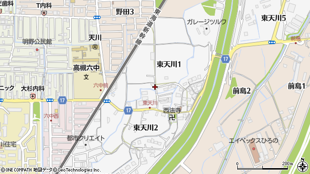 〒569-0012 大阪府高槻市東天川の地図