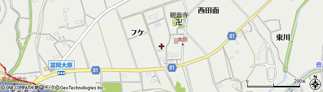 愛知県新城市富岡（フケ）周辺の地図