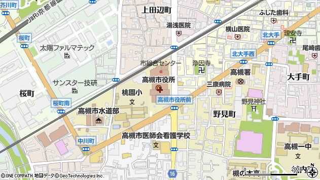 〒569-0000 大阪府高槻市（以下に掲載がない場合）の地図