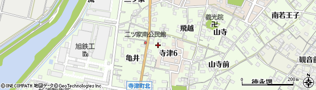 愛知県西尾市寺津町（狐塚）周辺の地図