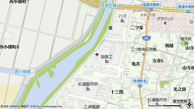 〒444-0324 愛知県西尾市寺津町の地図