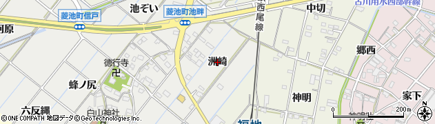 愛知県西尾市菱池町（洲崎）周辺の地図