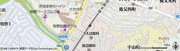 大阪府枚方市牧野下島町23周辺の地図