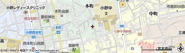 兵庫県小野市本町607周辺の地図