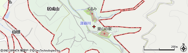 愛知県西尾市家武町（深篠）周辺の地図