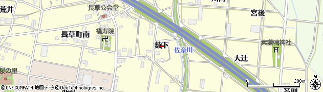 愛知県豊川市長草町（薮下）周辺の地図
