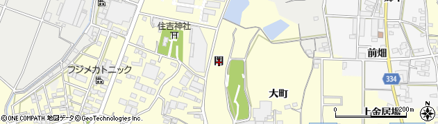 愛知県豊川市大崎町門周辺の地図