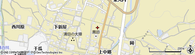 愛知県蒲郡市清田町下大内周辺の地図