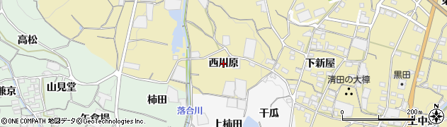 愛知県蒲郡市清田町（西川原）周辺の地図