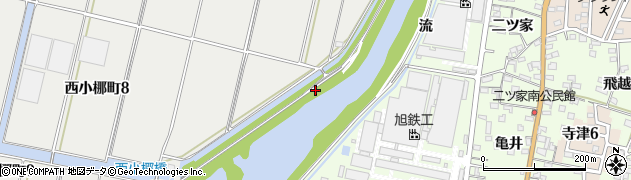 愛知県西尾市西小梛町（三ノ切いノ割）周辺の地図