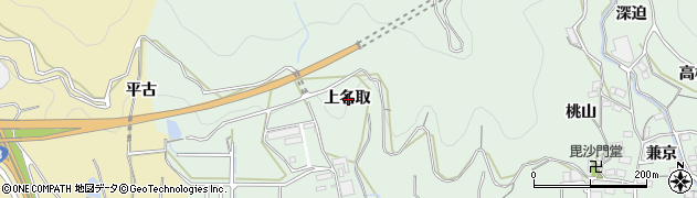 愛知県蒲郡市神ノ郷町上名取周辺の地図