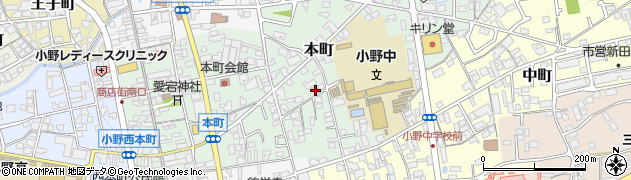 兵庫県小野市本町608周辺の地図