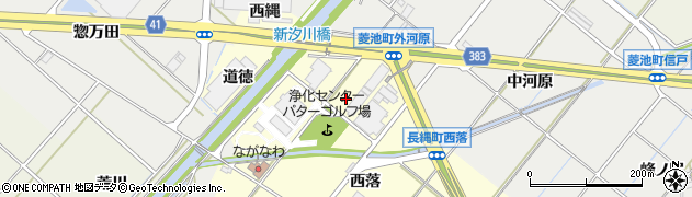 愛知県西尾市長縄町（井ノ元）周辺の地図