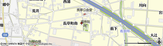 愛知県豊川市長草町周辺の地図